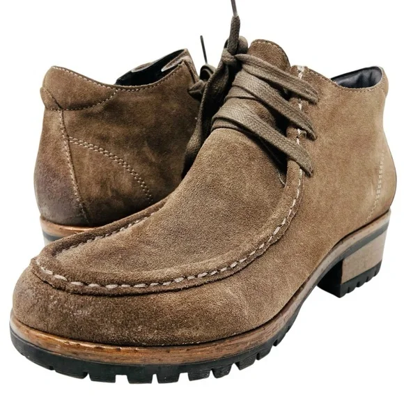 Salvia Brown Suede Ankle Booties - Picture 1 of 10